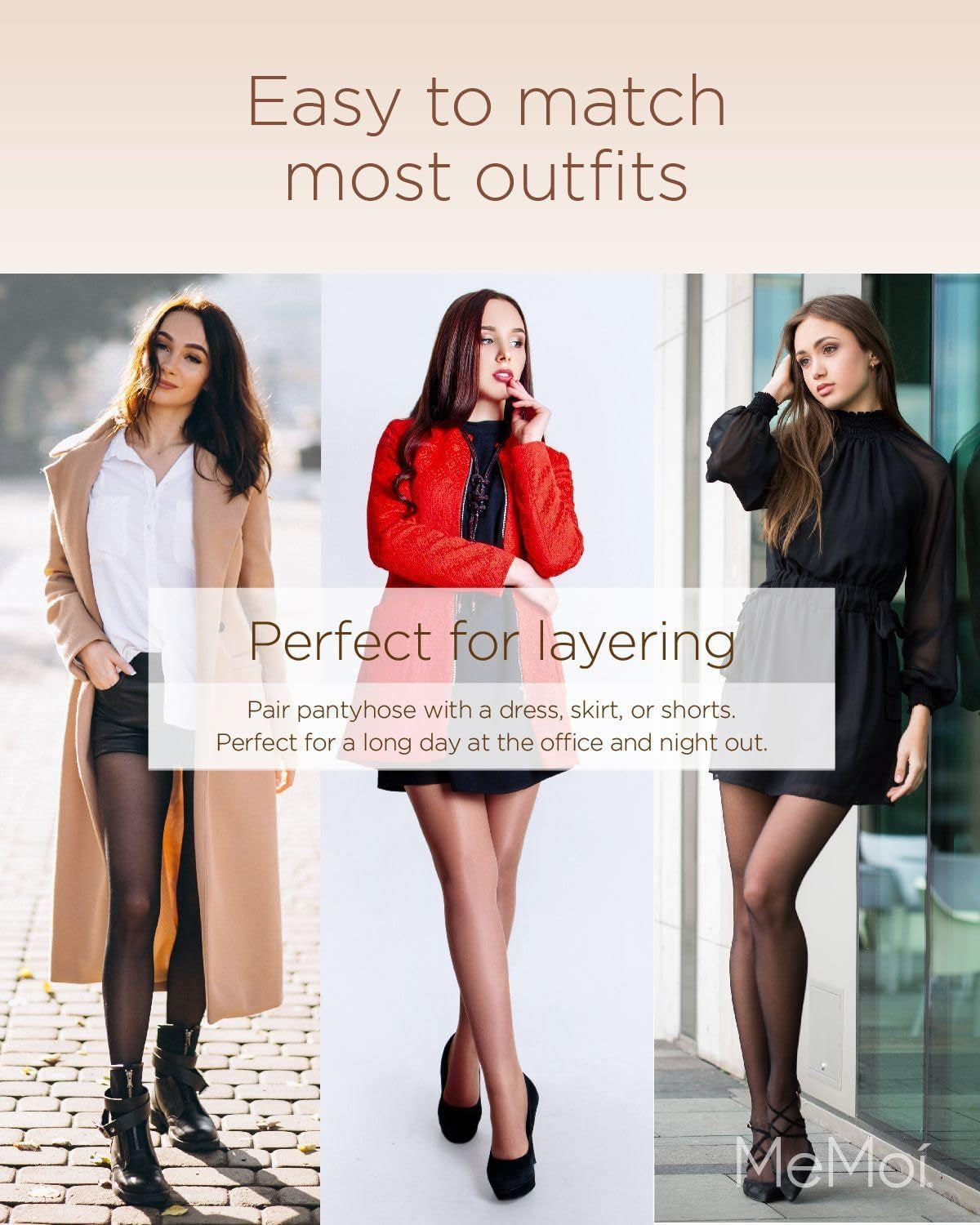 Women and Adolescent Girls Take Charge Size Large (Height 5'6"–6'0"; Weight 160-190lbs) control top hosiery with red back seam and Cuban heels. Color: Nude/Red.