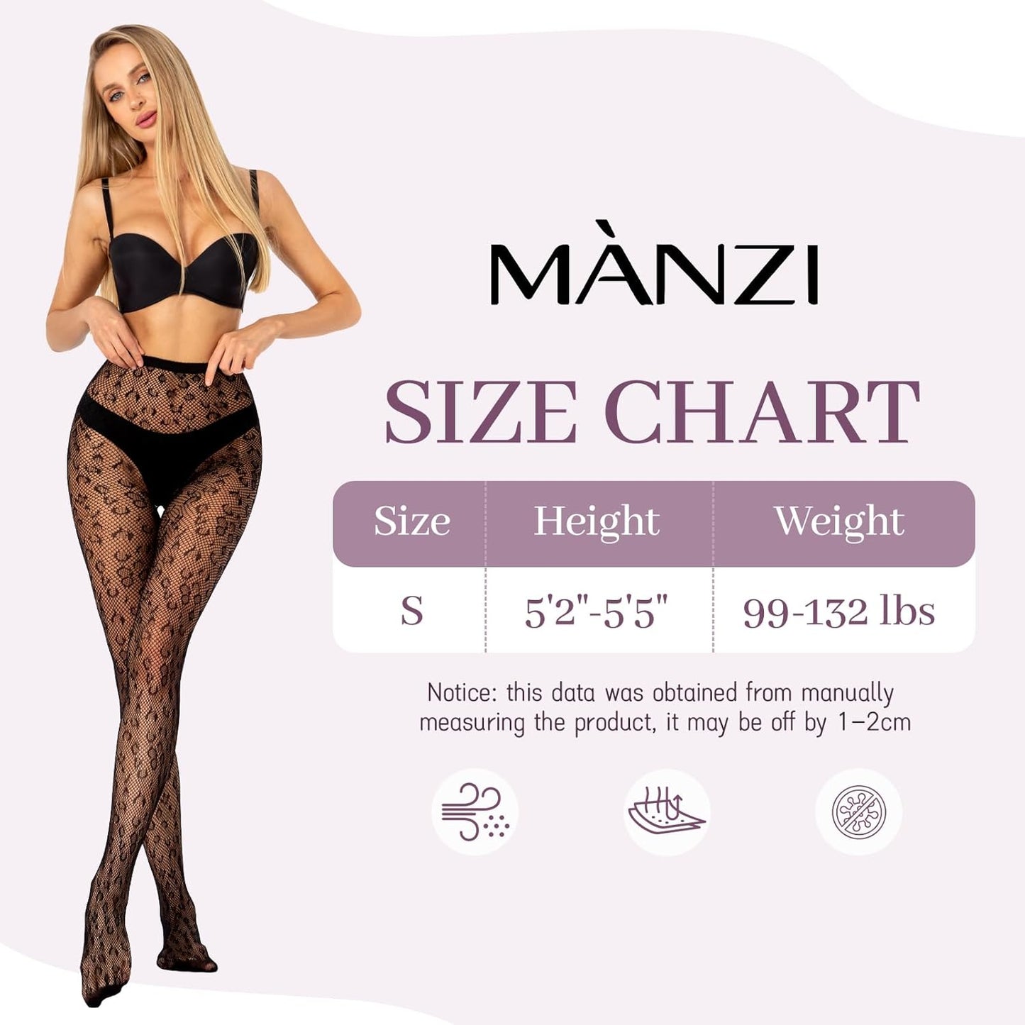 Fishnet Women and Teen Girls Lace Black Leopard Patterned High Waist Pantyhose, One Size: suitable for most people with a height of 5.4-5.8 feet and a weight of 99-176 pounds. Color: Black