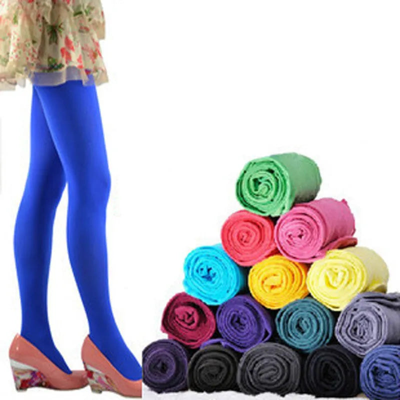 Sexy Candy Color Women 120d Opaque Footed Tights Pantyhose Thick Tight Mosley Hosiery And Socks