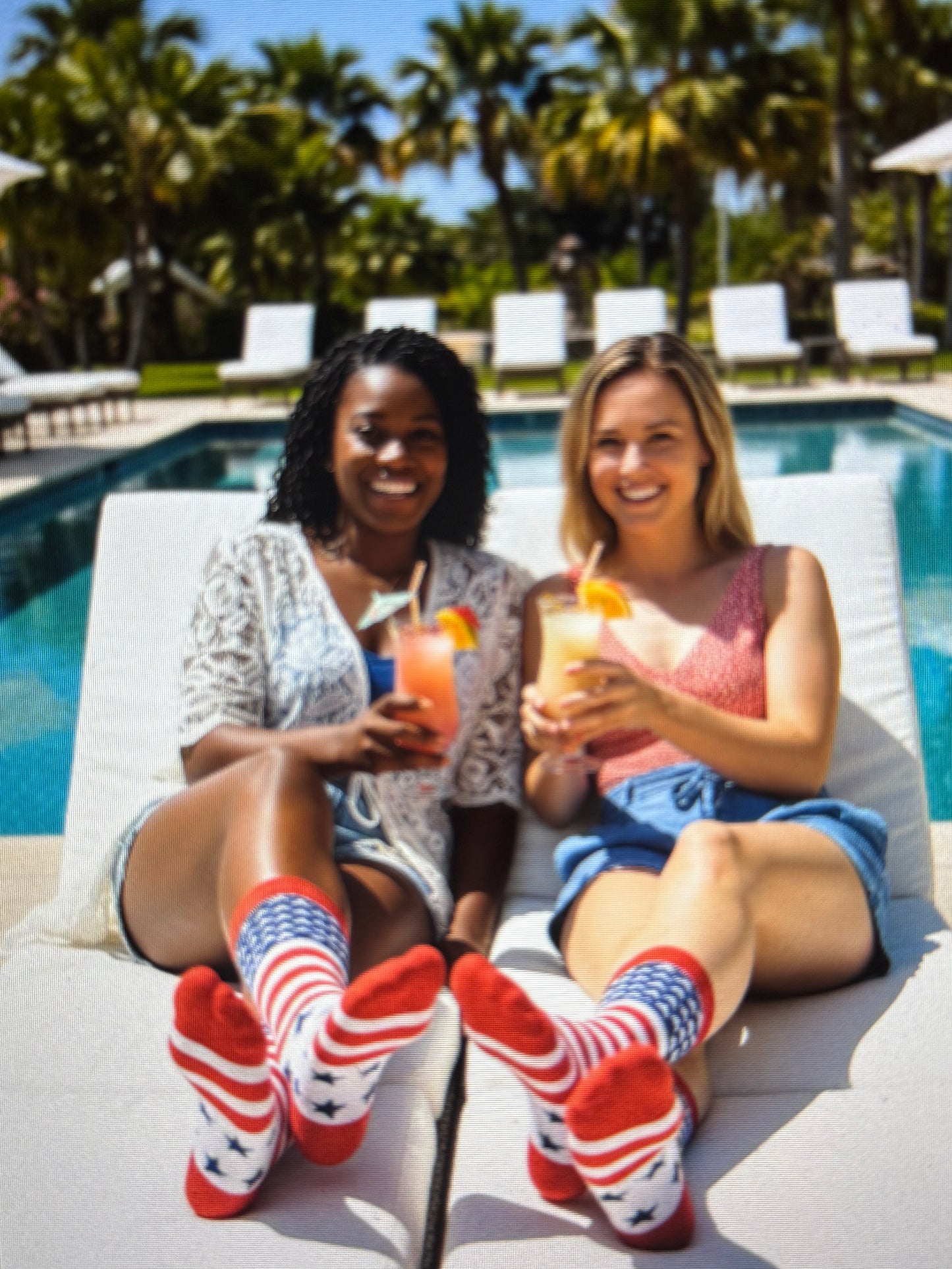 Holidays Patriotic- American Socks Style for women and teen girls. Size: 5-7