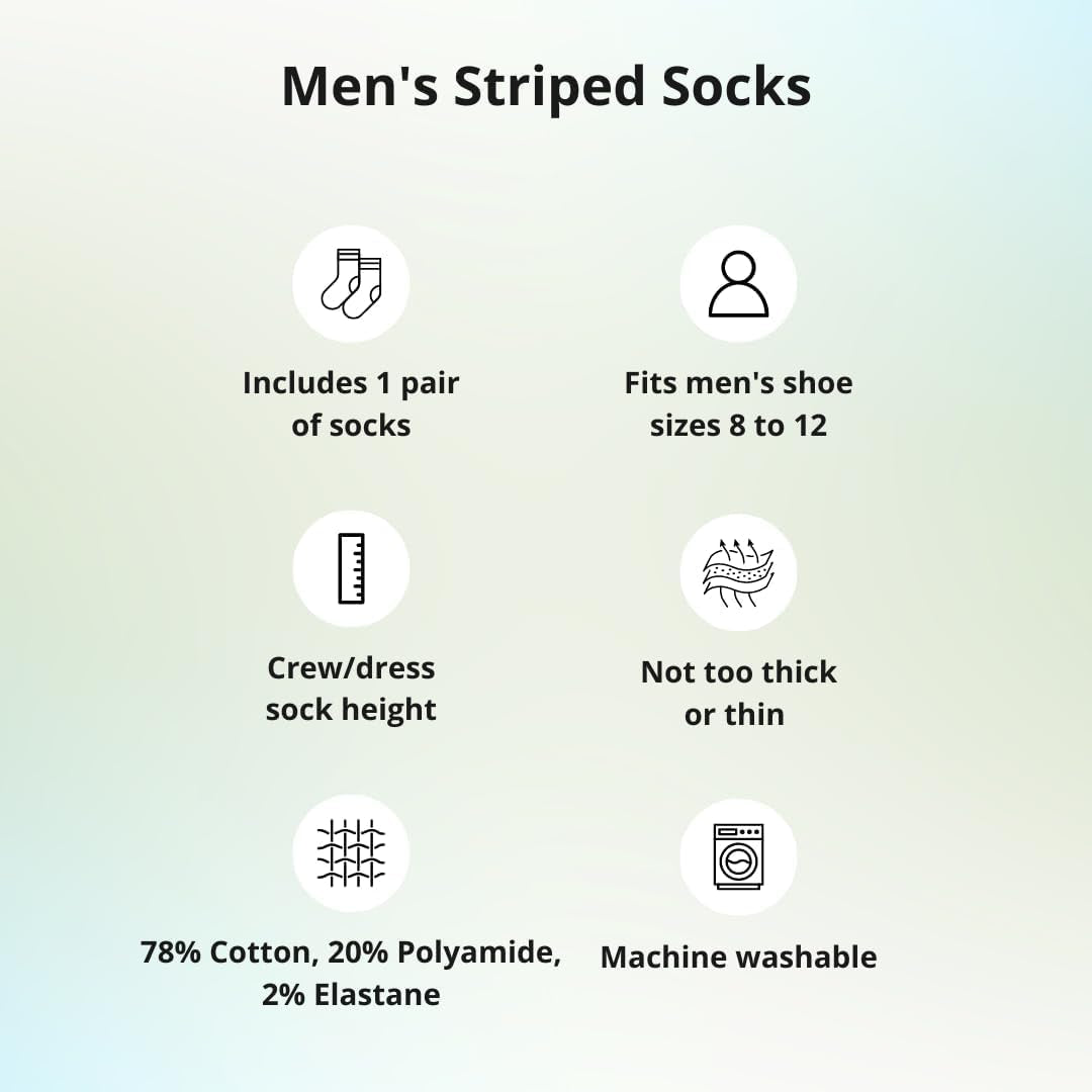 In a trendy argyle design, these socks are perfect for men and young men. Size:8-12, Color: Maroon and Gold Striped.