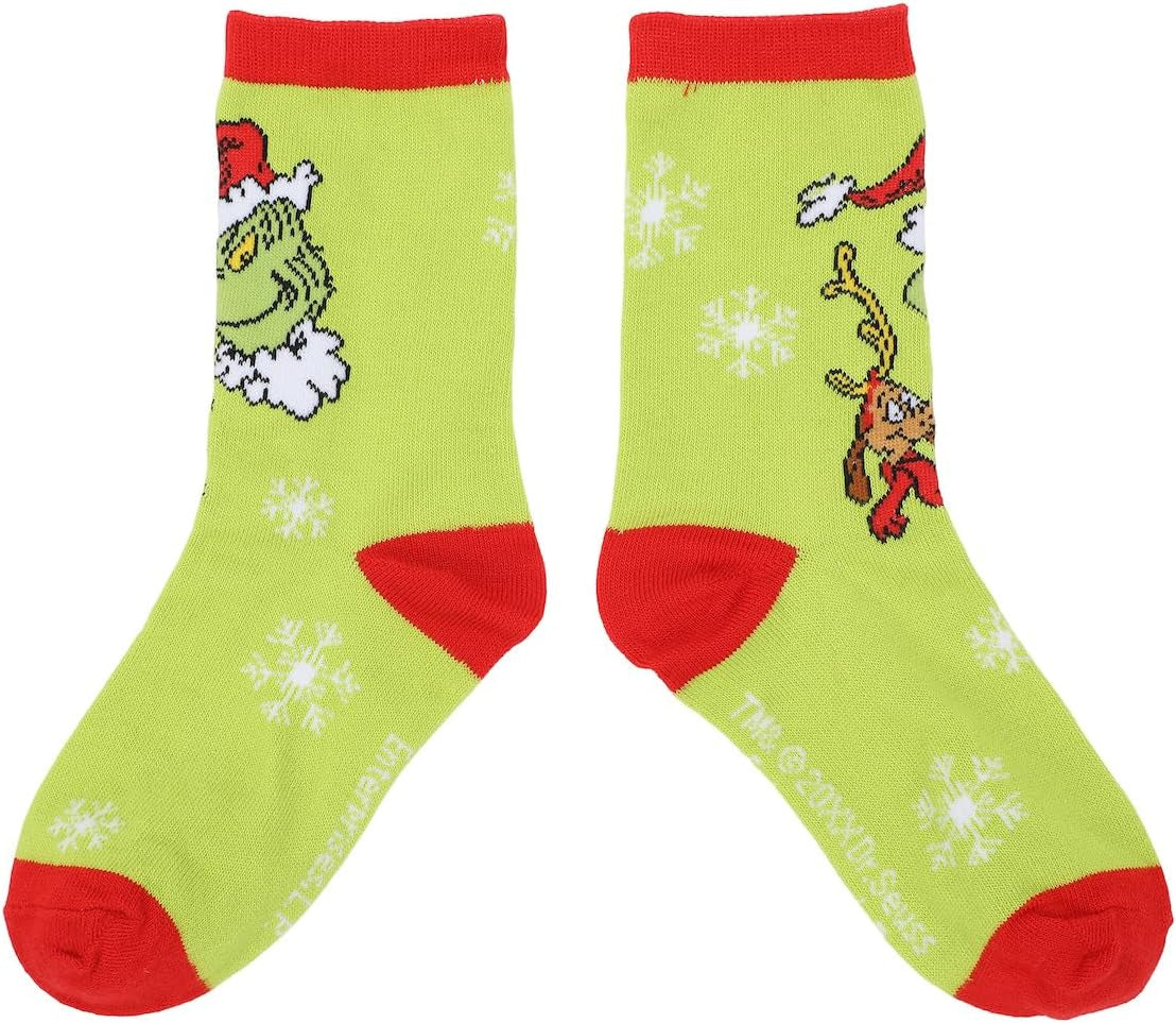 the Grinch & Max Kids 3-Pair Crew Socks