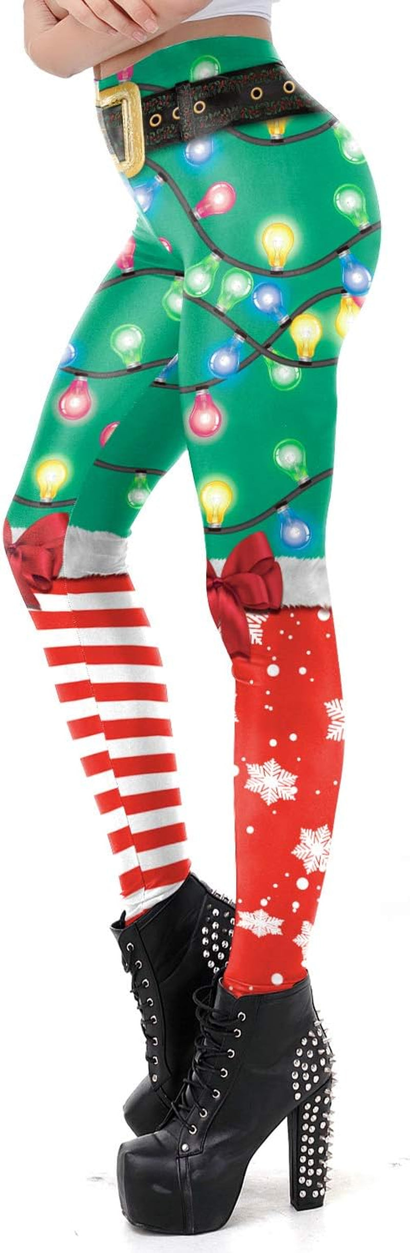 Ugly Christmas Leggings 3D Print for Women and Teen Girls to celebrate the holidays. Color: Style-15, Medium.