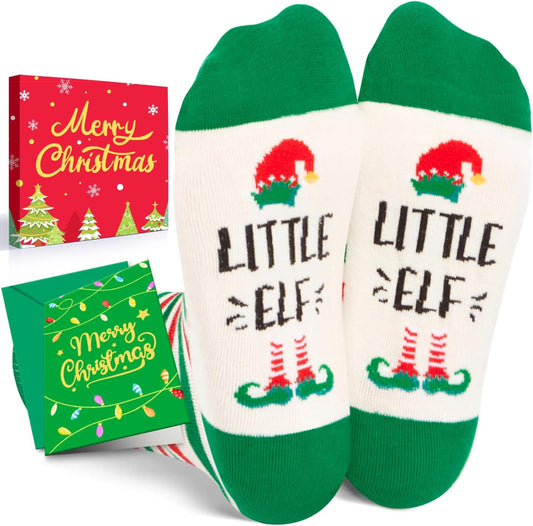 Christmas Gifts Stocking Socks for Boys Girls - Elf Socks Xmas Stocking Stuffers for 2-12 Years