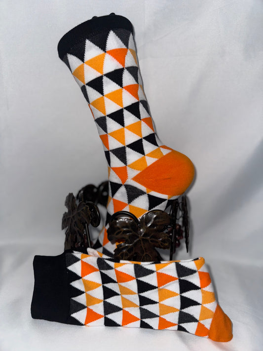 We make socks for men and teenage boys that are knee-high/crew socks, with fun patterns and designs. Sizes:9-13