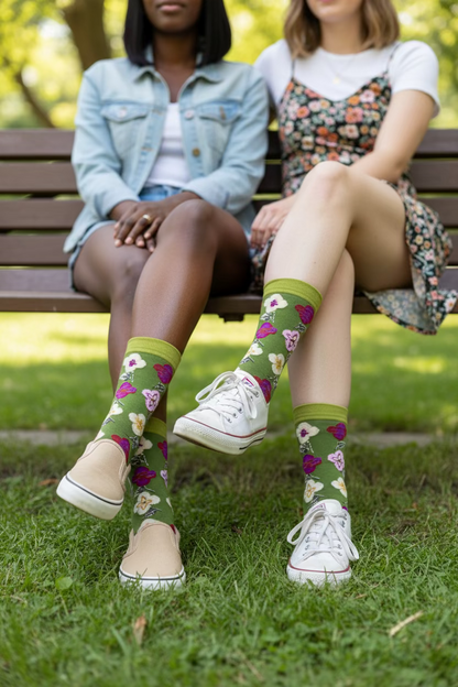 Bloom with style and elegance to your everyday look with our stunning crew socks!