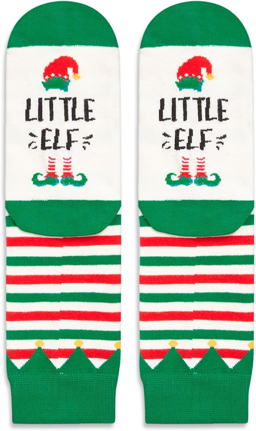 Christmas Gifts Stocking Socks for Boys Girls - Elf Socks Xmas Stocking Stuffers for 2-12 Years