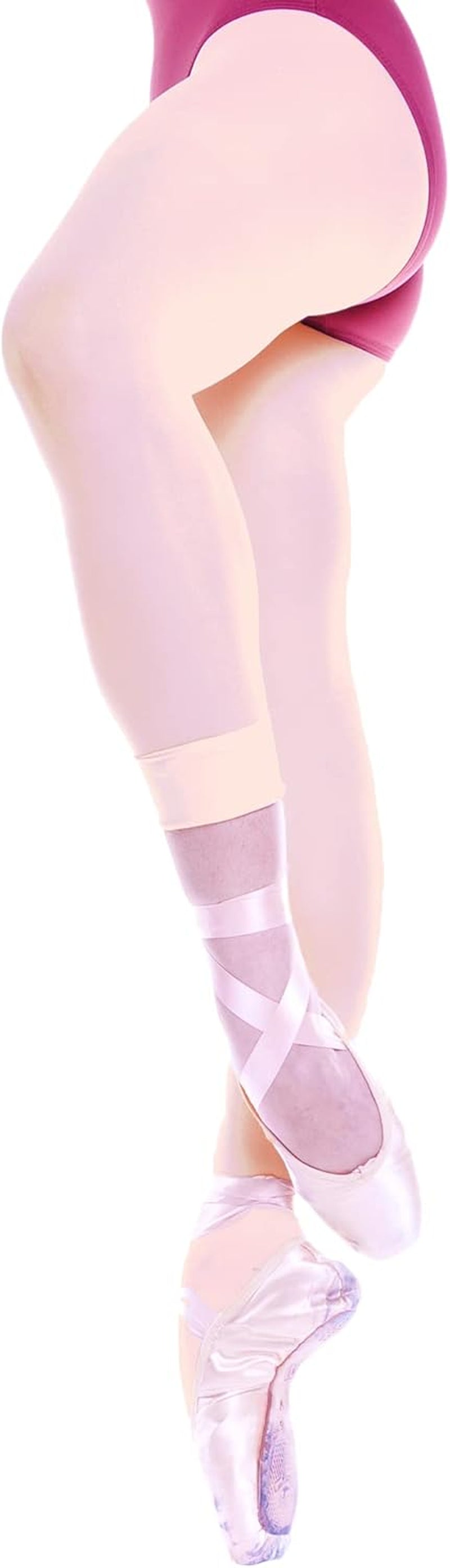 Women and  Teen Girls' Professional-Grade Convertible Ballet Tights, Size Medium/Large, Color: Pink