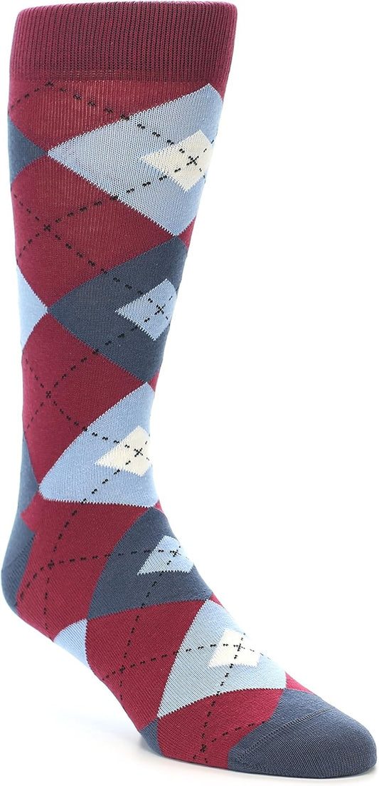 Trendy argyle dress socks for men and young guys to complement any outfit. Color: multi colors, Size: 8-12