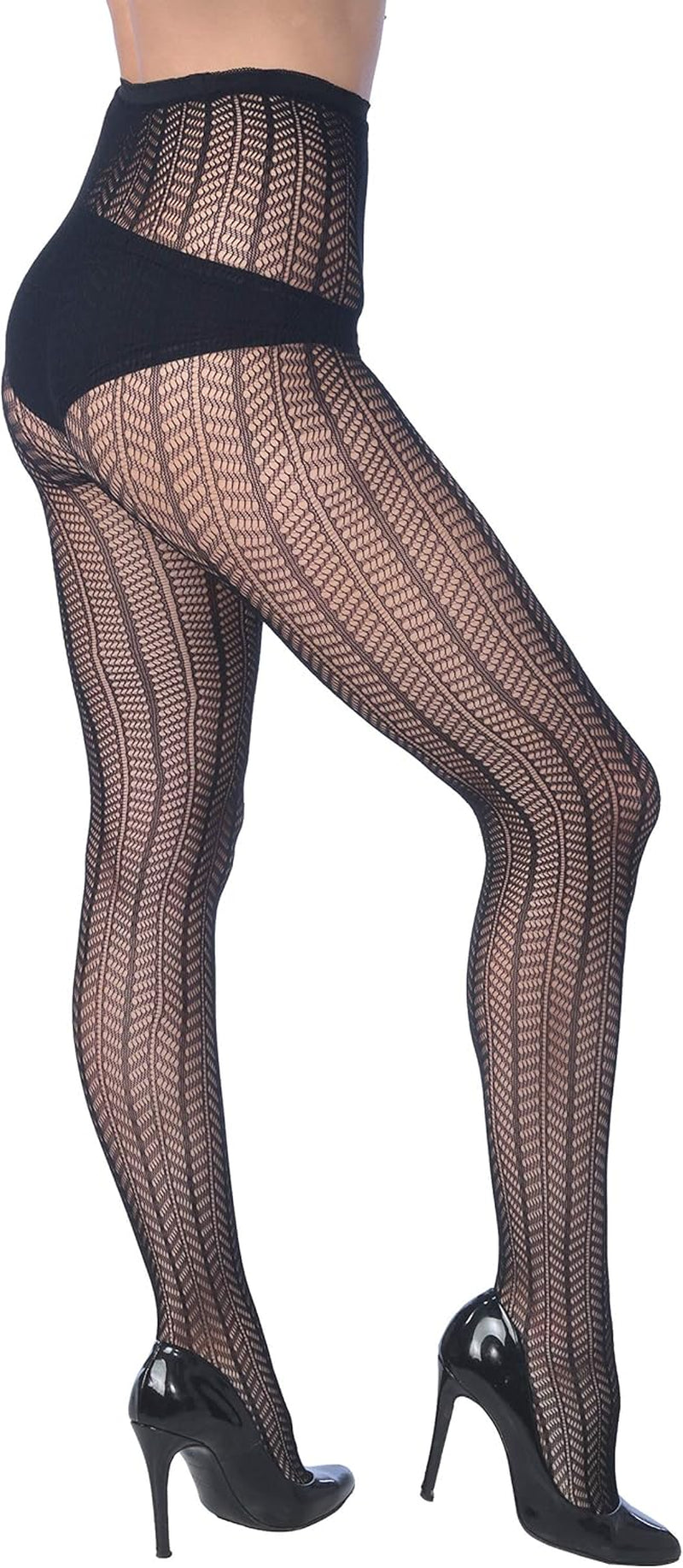 Fishnet Ladies and Teenage Girls Lace Stockings - Size: Small-Medium (Height 58-64; Weight 100-140lbs), 6 pieces per pack; Color: Black