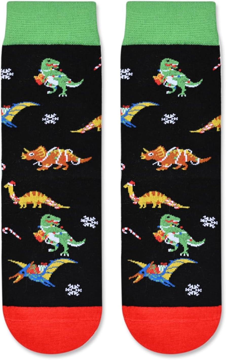 Christmas Gifts Stocking Socks for Boys Girls - Xmas Dinosaur Socks Stocking Stuffers for Kids