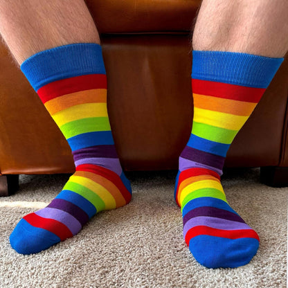  Argyle Rainbow Striped Socks Unisex, Teens (1 Pair),  Size: 8-12, Color: Rainbow Striped.