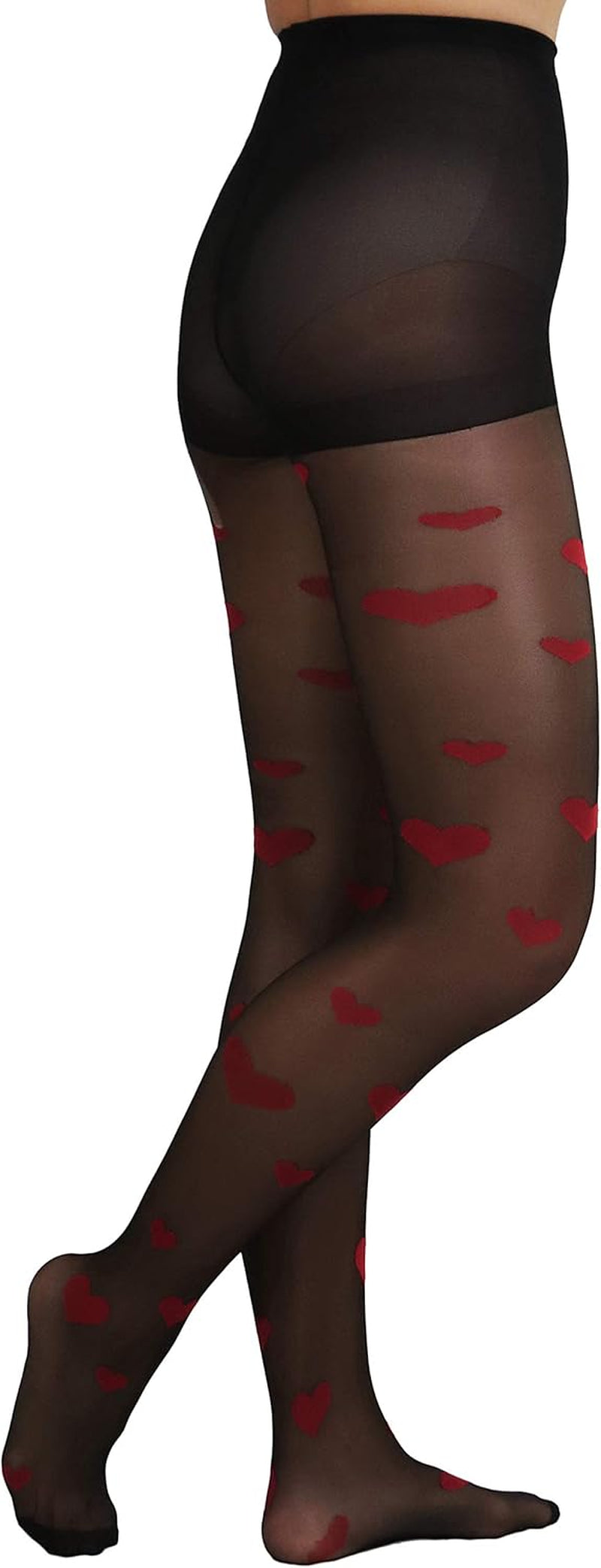 Women’S Valentine Day Themed Opaque Sheer Pantyhose W/Heart Love