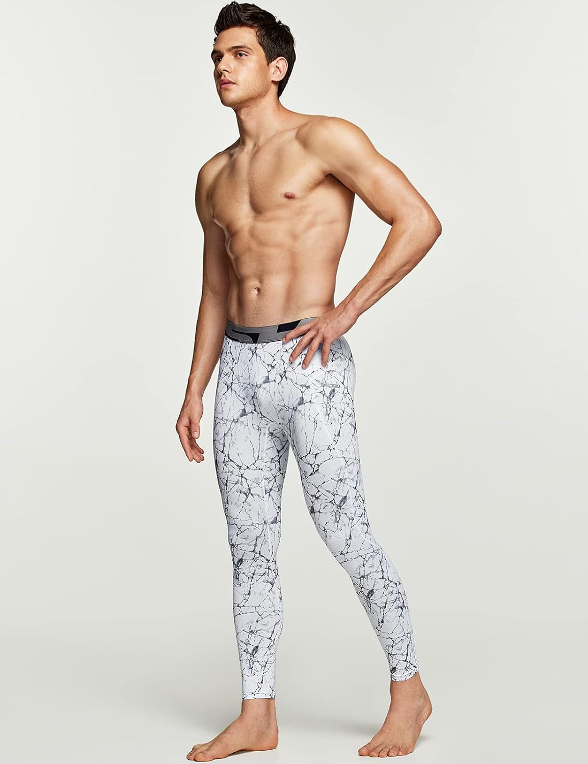 Leggings for Men and Teens, No matter where life takes you, show off your style by wearing these very cozy leggings tights. Marble White; Waist 27"–29"; Size: XS.