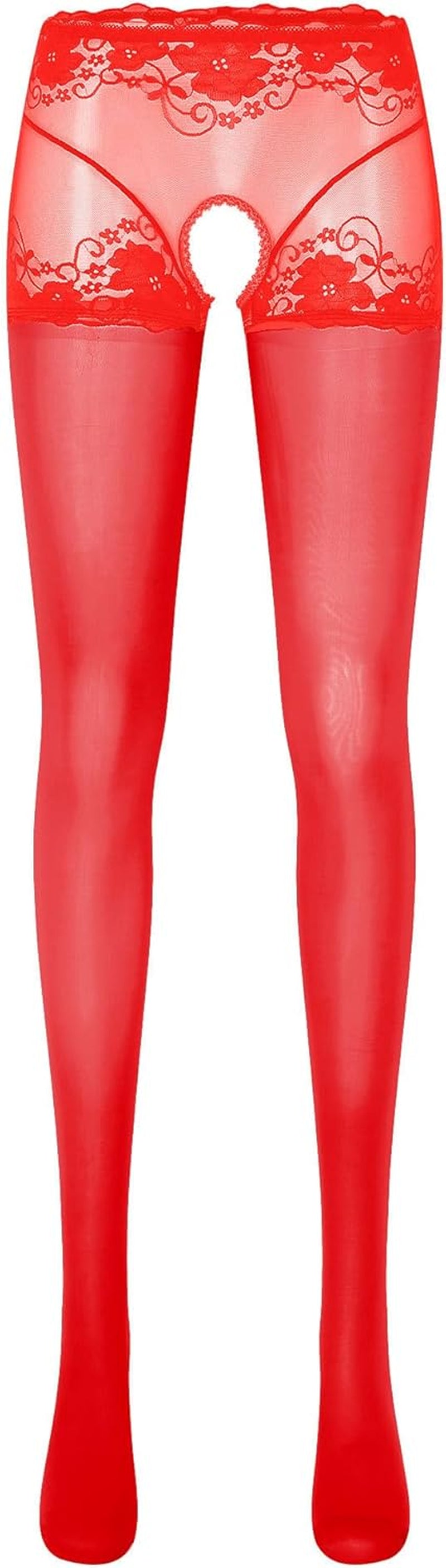 Women and Teen Girls  Solid Color Semi Opaque Soft Stretch Footed Tights.  Size: X-Large .Color: Red.