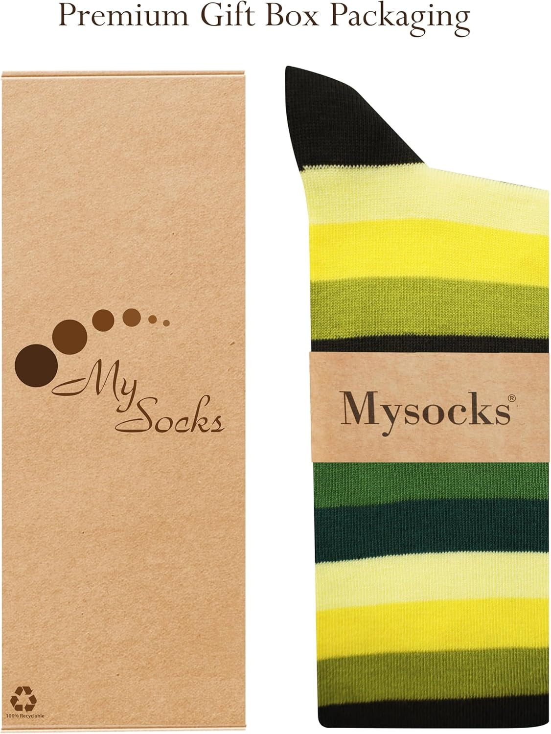 A perfect complement to your collection are these Unisex Knee High Stripe Socks. Size: 8–11; Color: Multi-Green stripes.