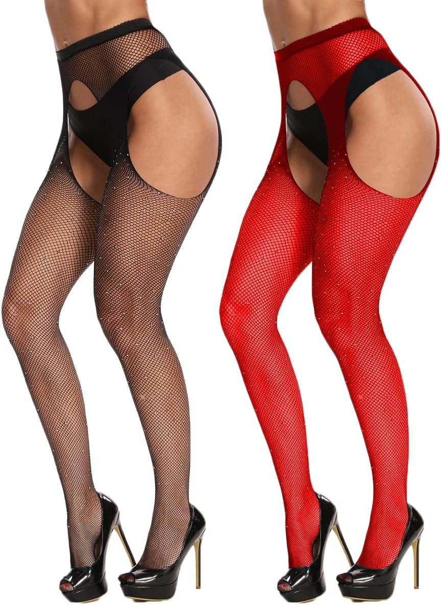 Womem'S Sexy Black Fishnet Tights plus Size Net Pantyhose Stockings