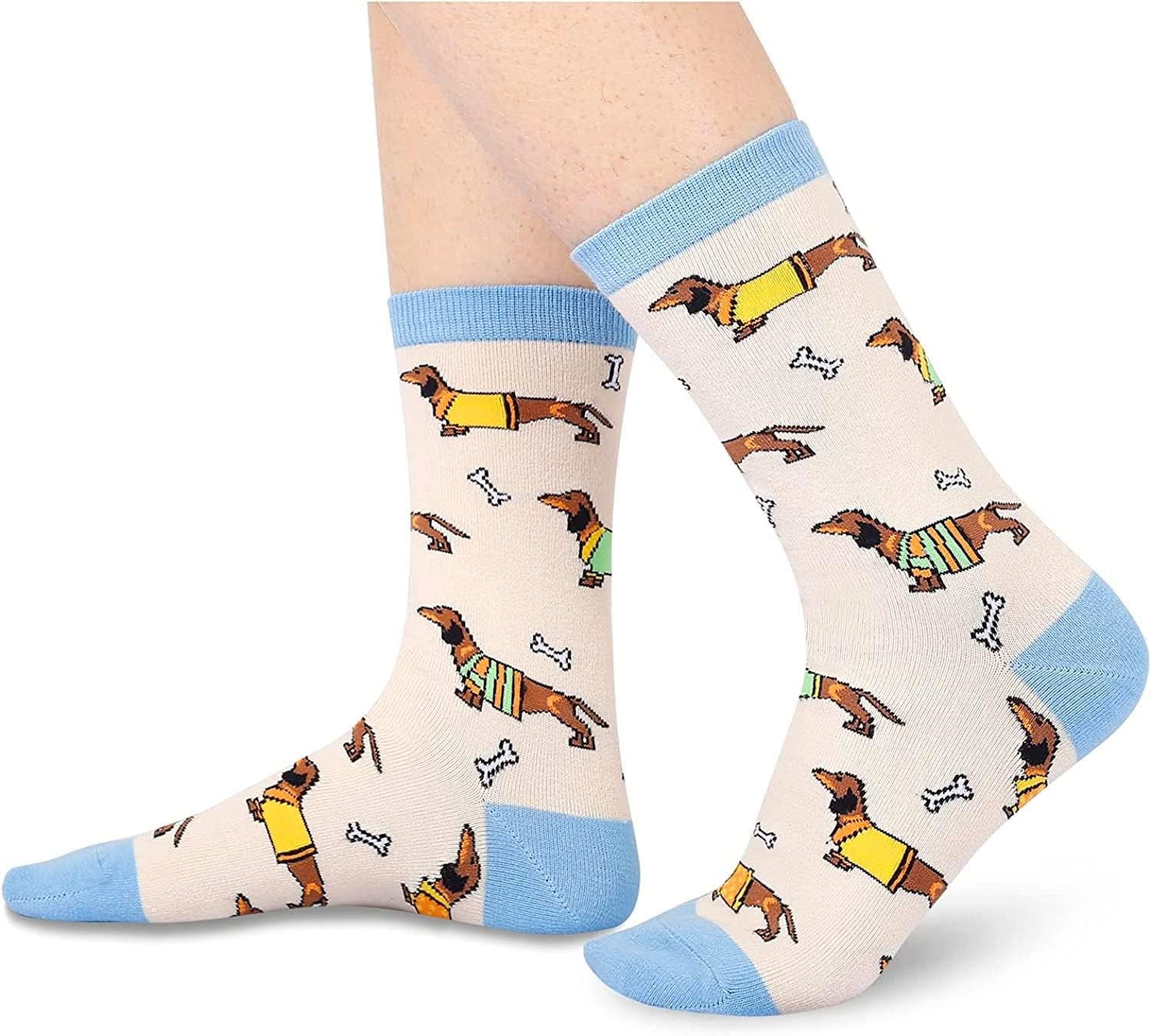 Stylish socks with a whimsical pattern, ideal for dog enthusiasts of all ages. Typically, sizes 6–12 shoes and 8–13 socks fall within the "one size fits all" category.