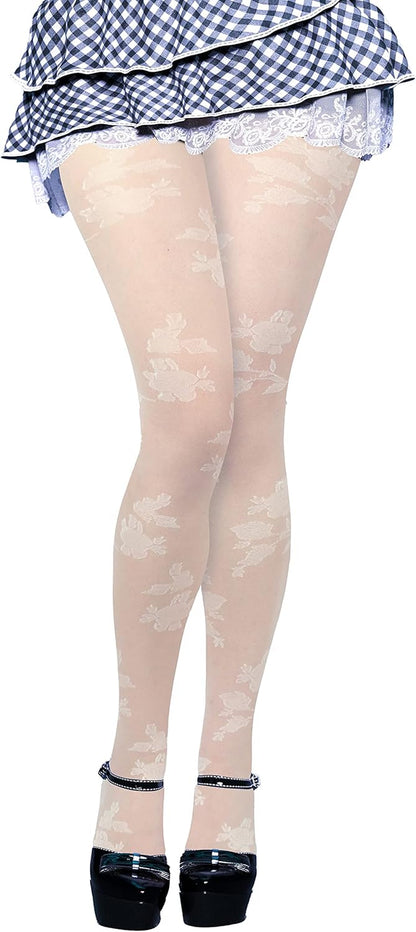 Pantyhose for Women and Teen Girls, Translucent High Waist, One Size, Nude Rose Color.