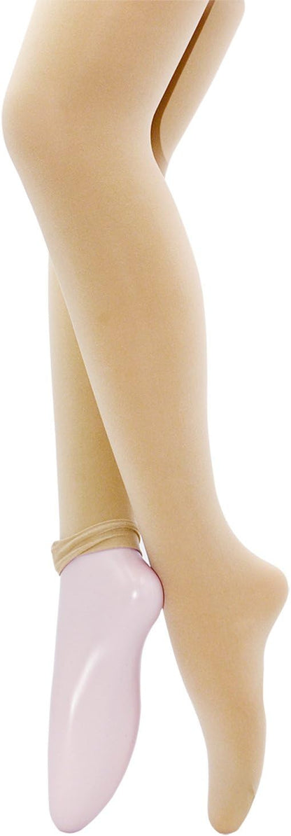 3 Pairs of Nude Solid Color Comfortable Convertible Ballet Tights for Women and Teen Girls, XX Large.