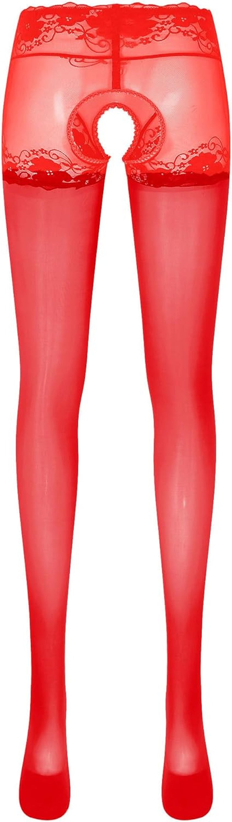 Women and Teen Girls  Solid Color Semi Opaque Soft Stretch Footed Tights.  Size: X-Large .Color: Red.