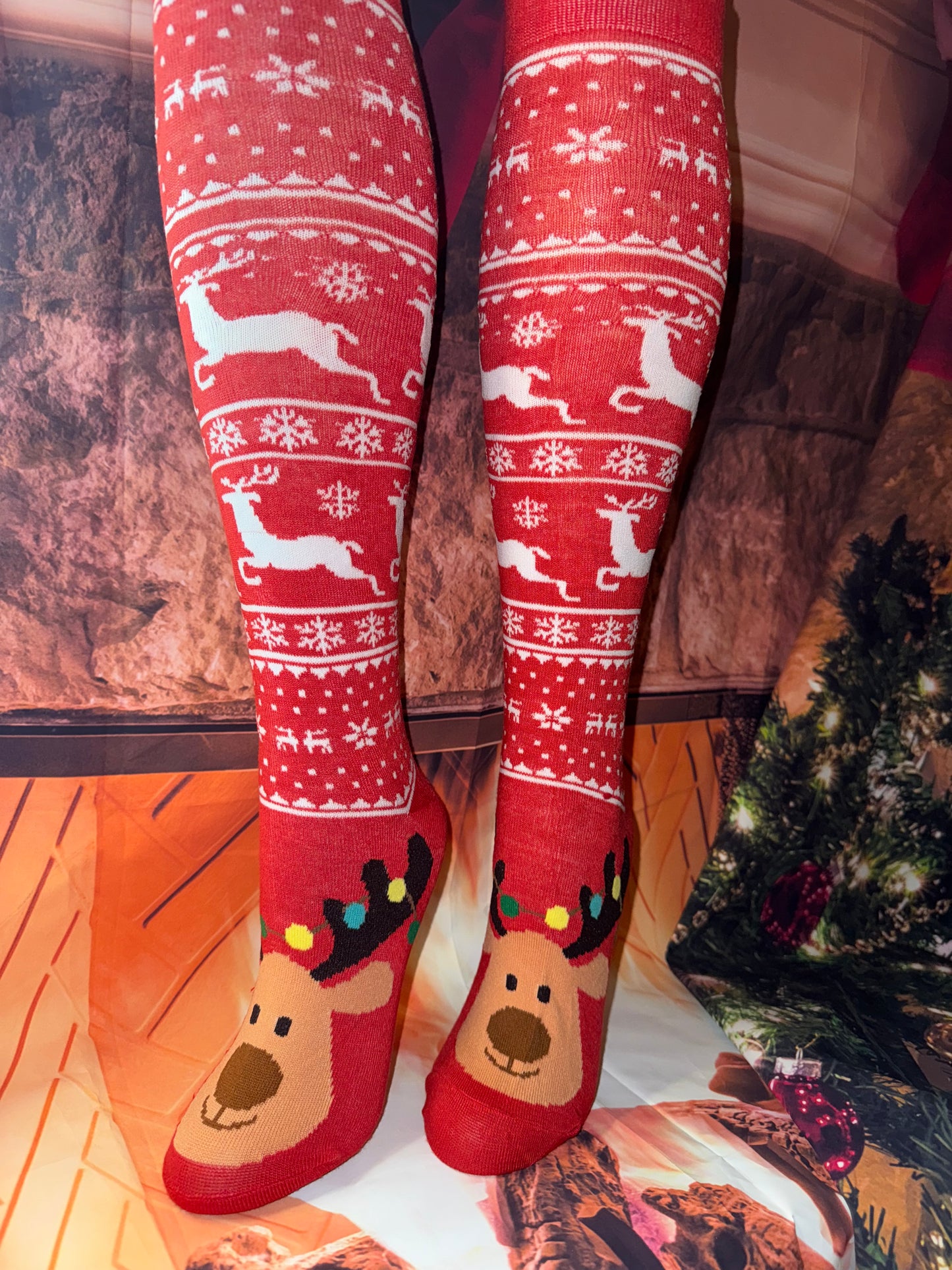 Christmas Holiday Socks – Festive Novelty Stockings with Fun Xmas Patterns Knee Length Socks for young and old men and women.