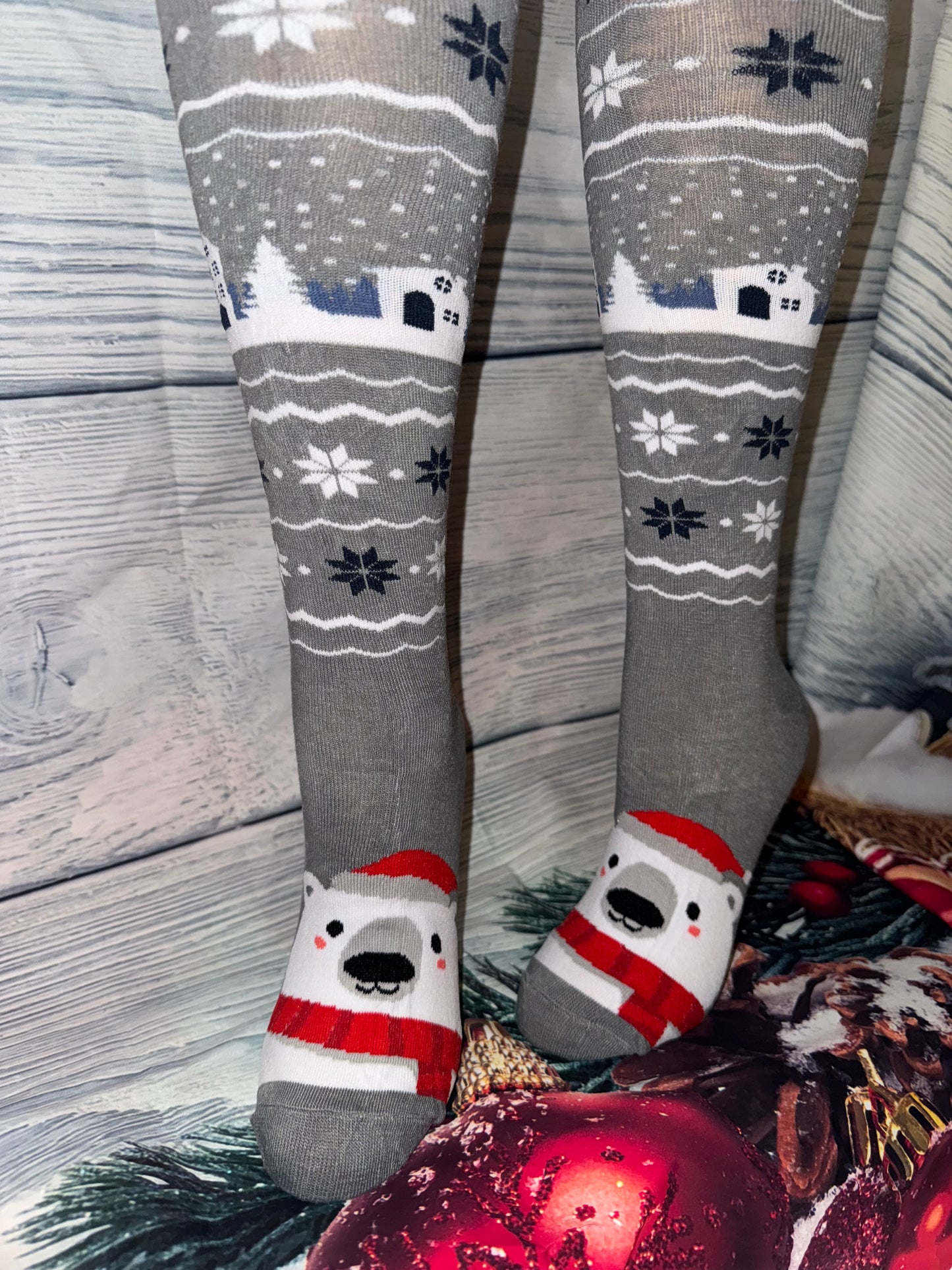 Christmas Holiday Socks – Festive Novelty Stockings with Fun Xmas Patterns Knee Length Socks for young and old men and women.