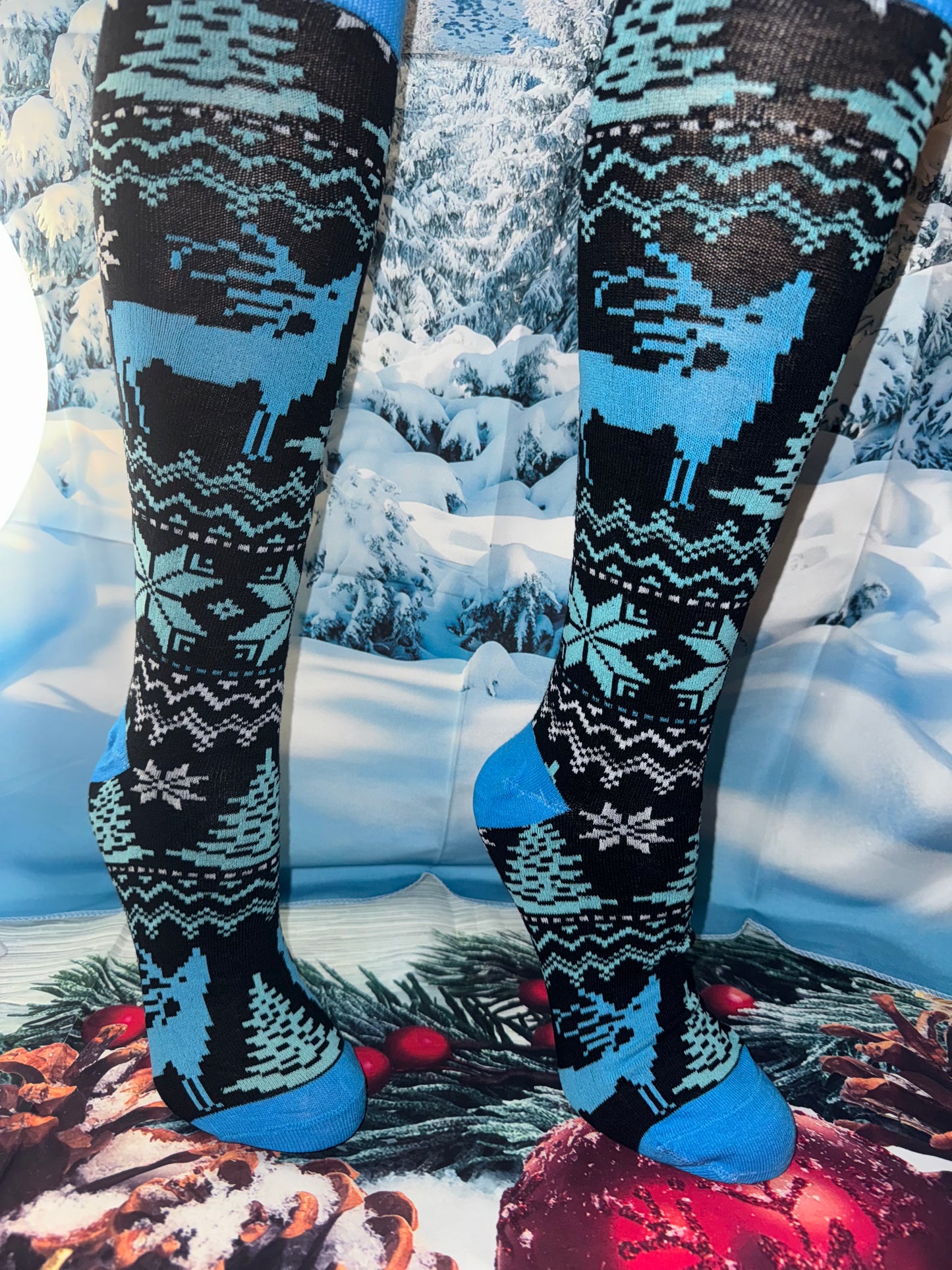 Cozy Christmas Socks – Unisex Long Knit Stockings with Holiday Patterns