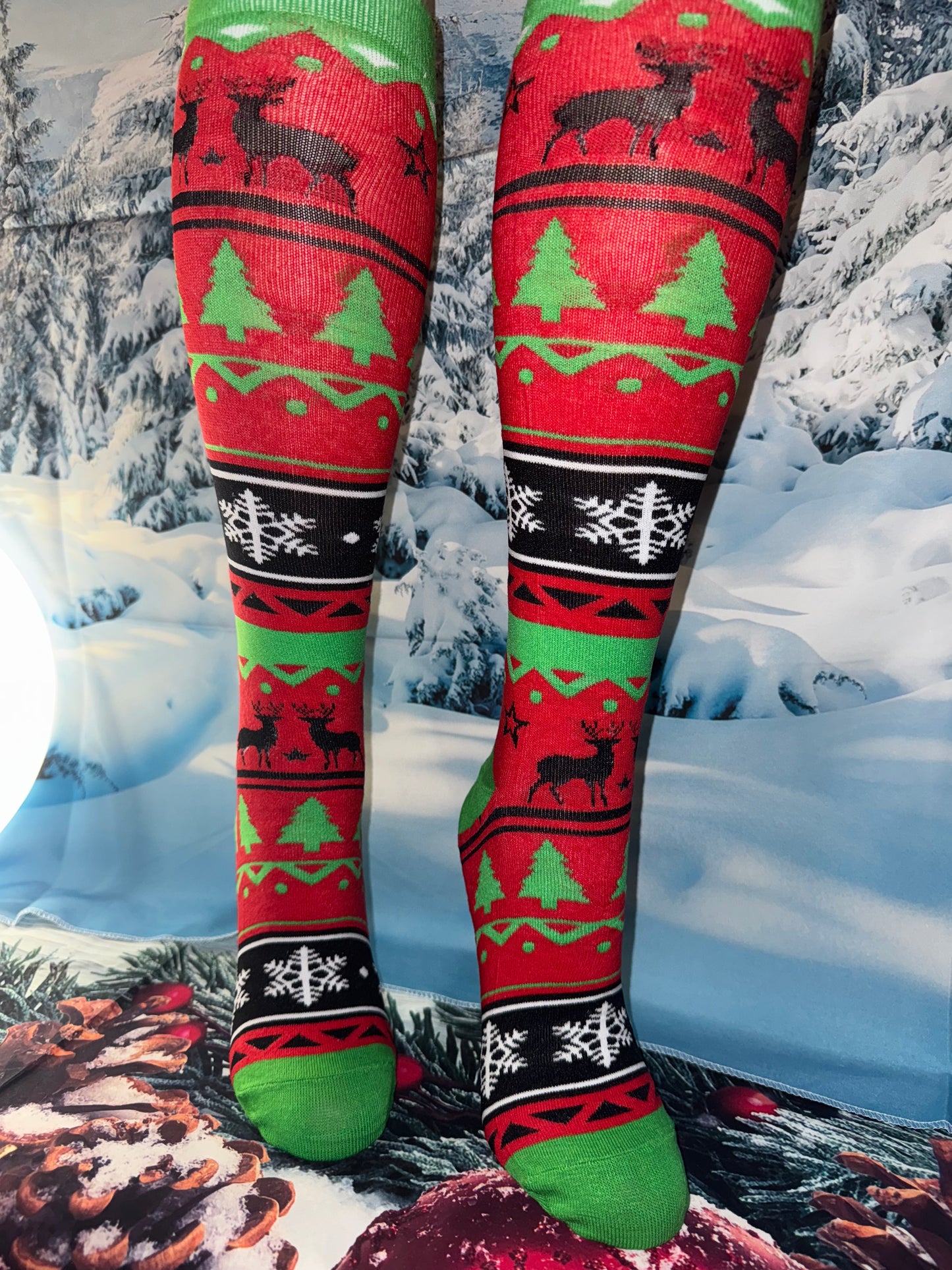 Cozy Christmas Socks – Unisex Long Knit Stockings with Holiday Patterns