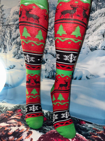 Cozy Christmas Socks – Unisex Long Knit Stockings with Holiday Patterns