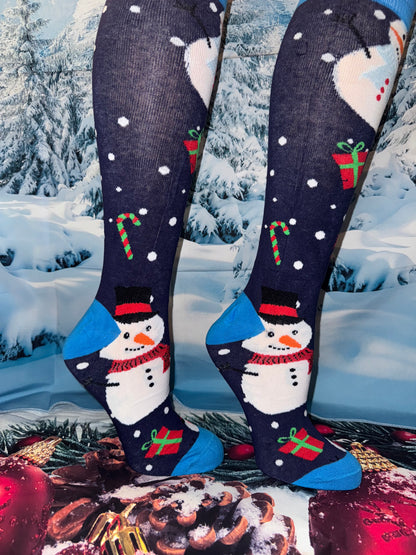 Cozy Christmas Socks – Unisex Long Knit Stockings with Holiday Patterns