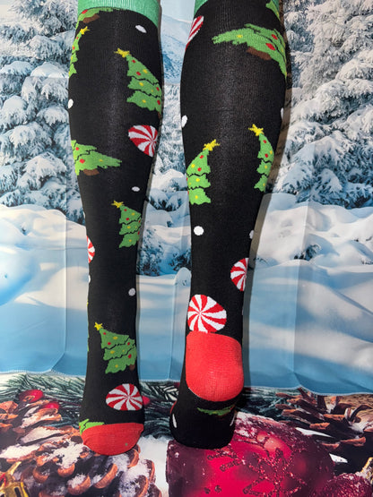 Cozy Christmas Socks – Unisex Long Knit Stockings with Holiday Patterns