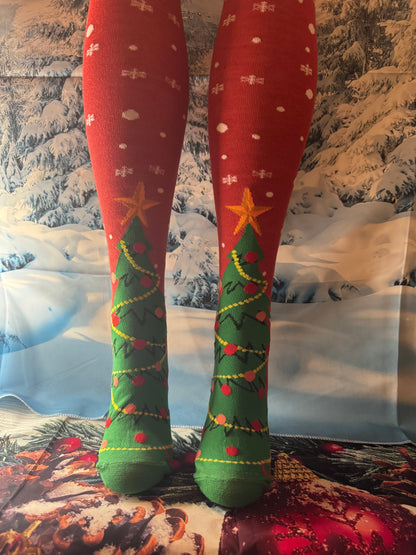 Cozy Christmas Socks – Unisex Long Knit Stockings with Holiday Patterns