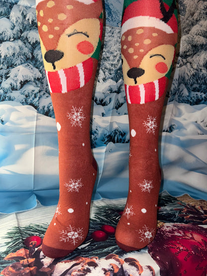 Cozy Christmas Socks – Unisex Long Knit Stockings with Holiday Patterns