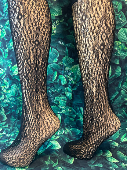 Classic Knee High Socks – Elegant  Mesh Design for Women & Teens