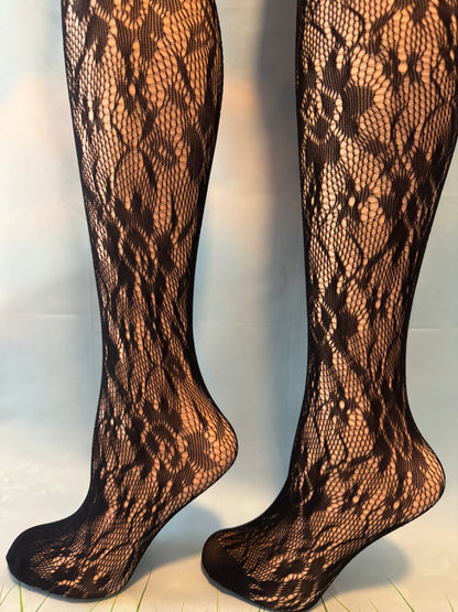 Classic Knee High Socks – Elegant  Mesh Design for Women & Teens