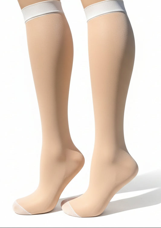 Women’s &Teen Girls’ 4-pack Sheer Knee-High Socks are crafted with ultra-soft, breathable fabric for all-day comfort.