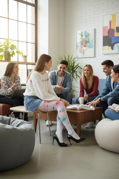 Pattern Tights fit your personality with fun, fashionable flair. One Size Fit All