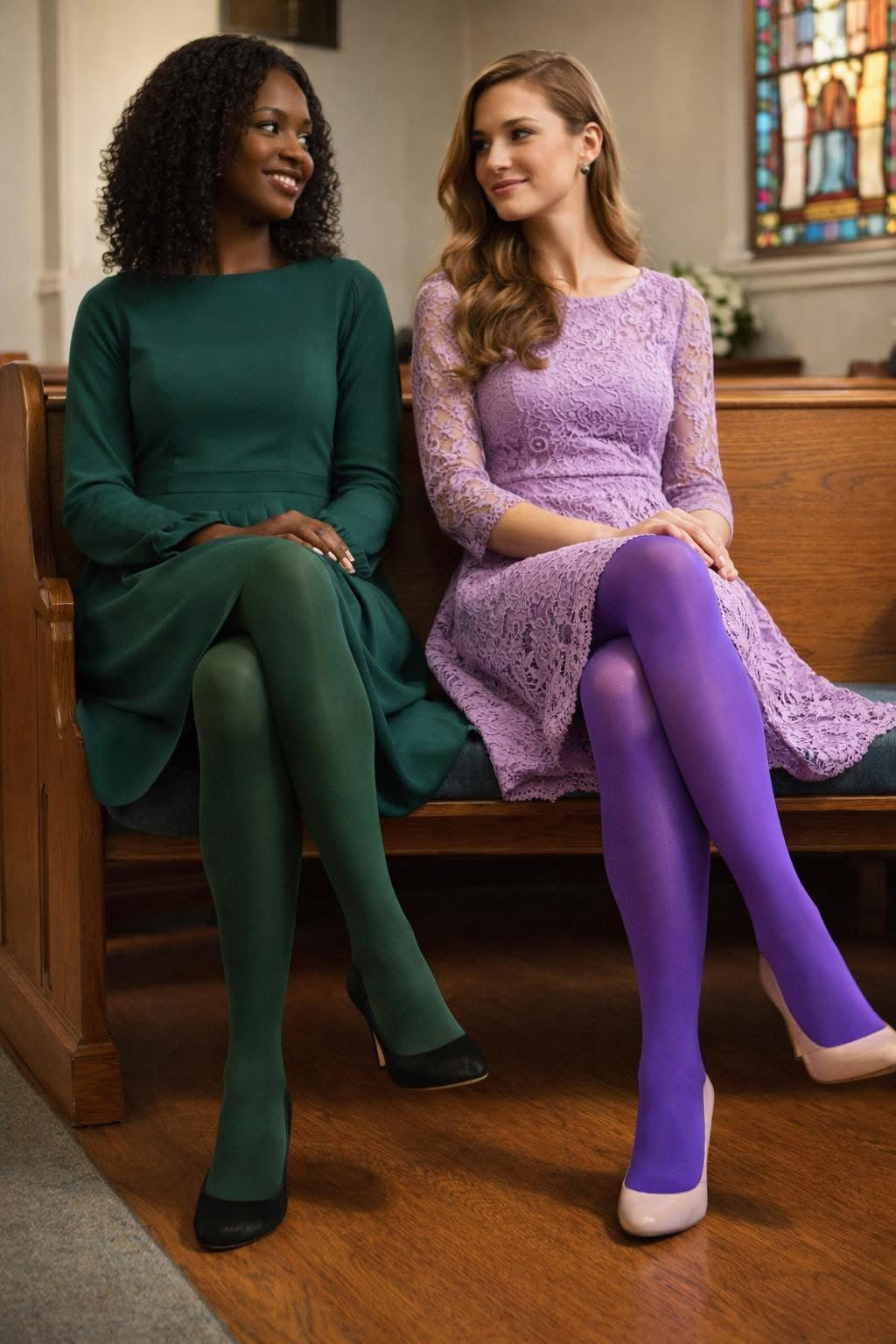 Women Pure Colorful Sheer Polyester Tights – Lightweight Elegance & Smooth Finish. #MosleyHosierySock.net