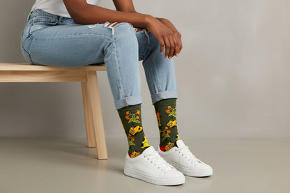 Bloom with style and elegance to your everyday look with our stunning crew socks!