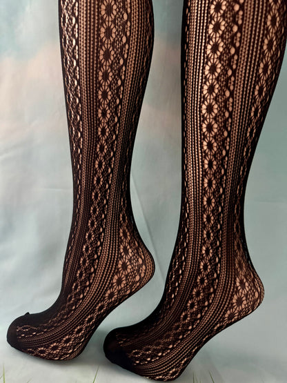 Classic Knee High Socks – Elegant  Mesh Design for Women & Teens