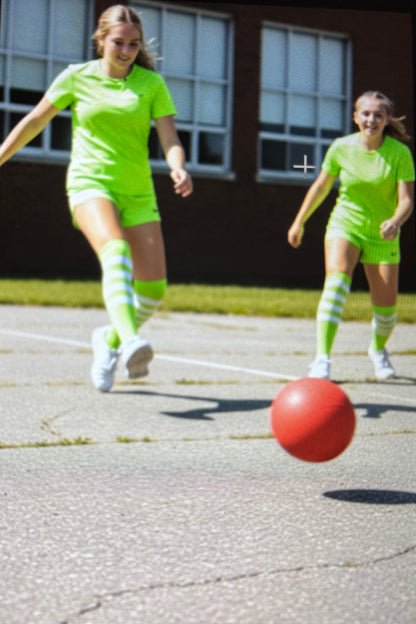 Step into performance and confidence with our Striped Athletic Knee-High Socks – perfect for women and teen girls. size 7-9