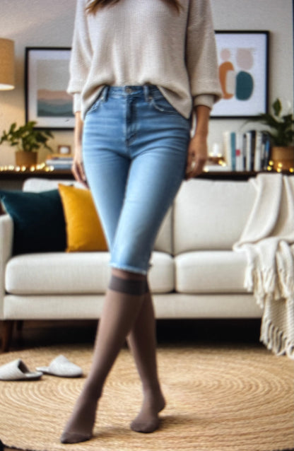 Women’s &Teen Girls’ 4-pack Sheer Knee-High Socks are crafted with ultra-soft, breathable fabric for all-day comfort.