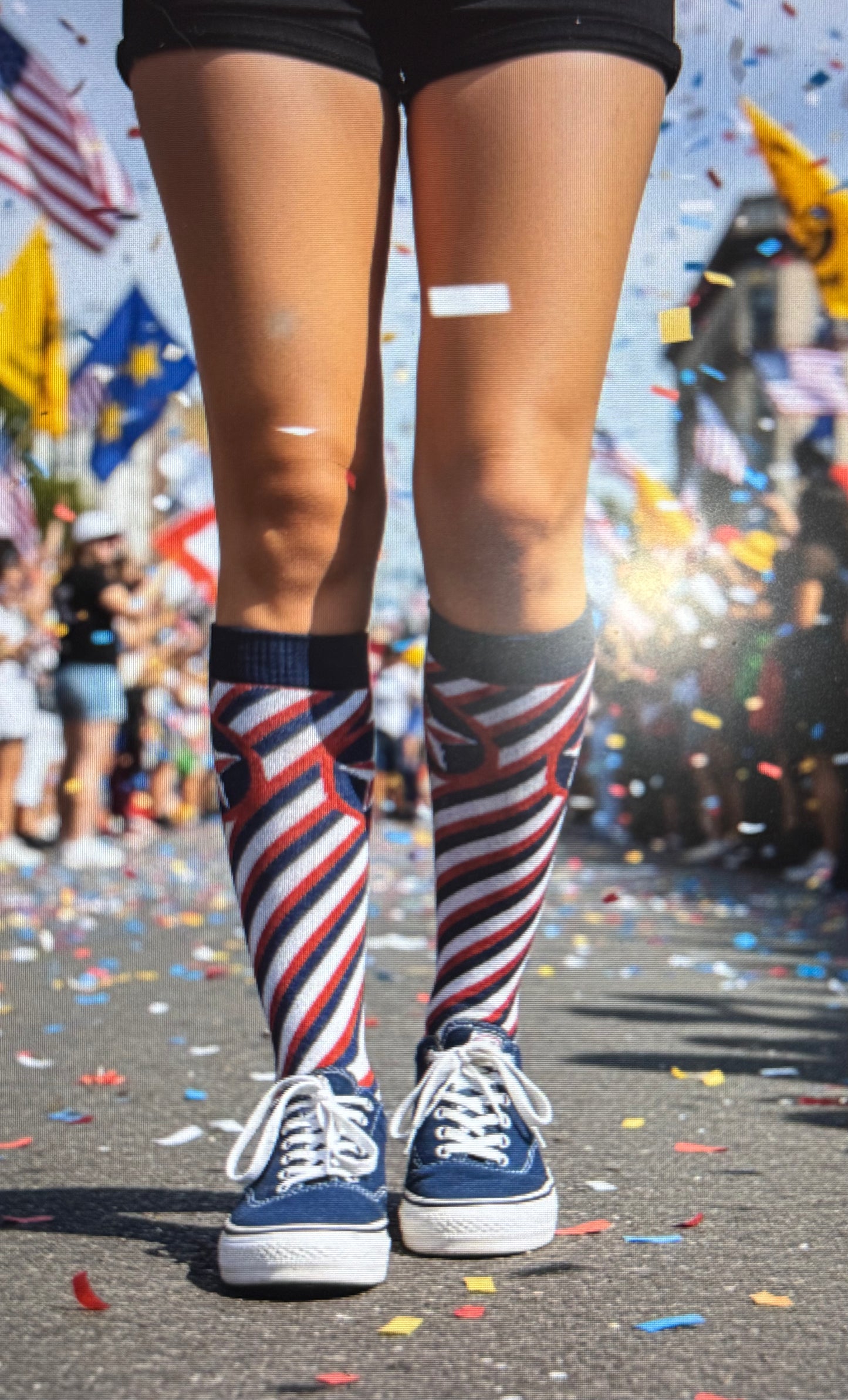 Holidays Patriotic- American Socks Style for women and teen girls. Size: 5-7