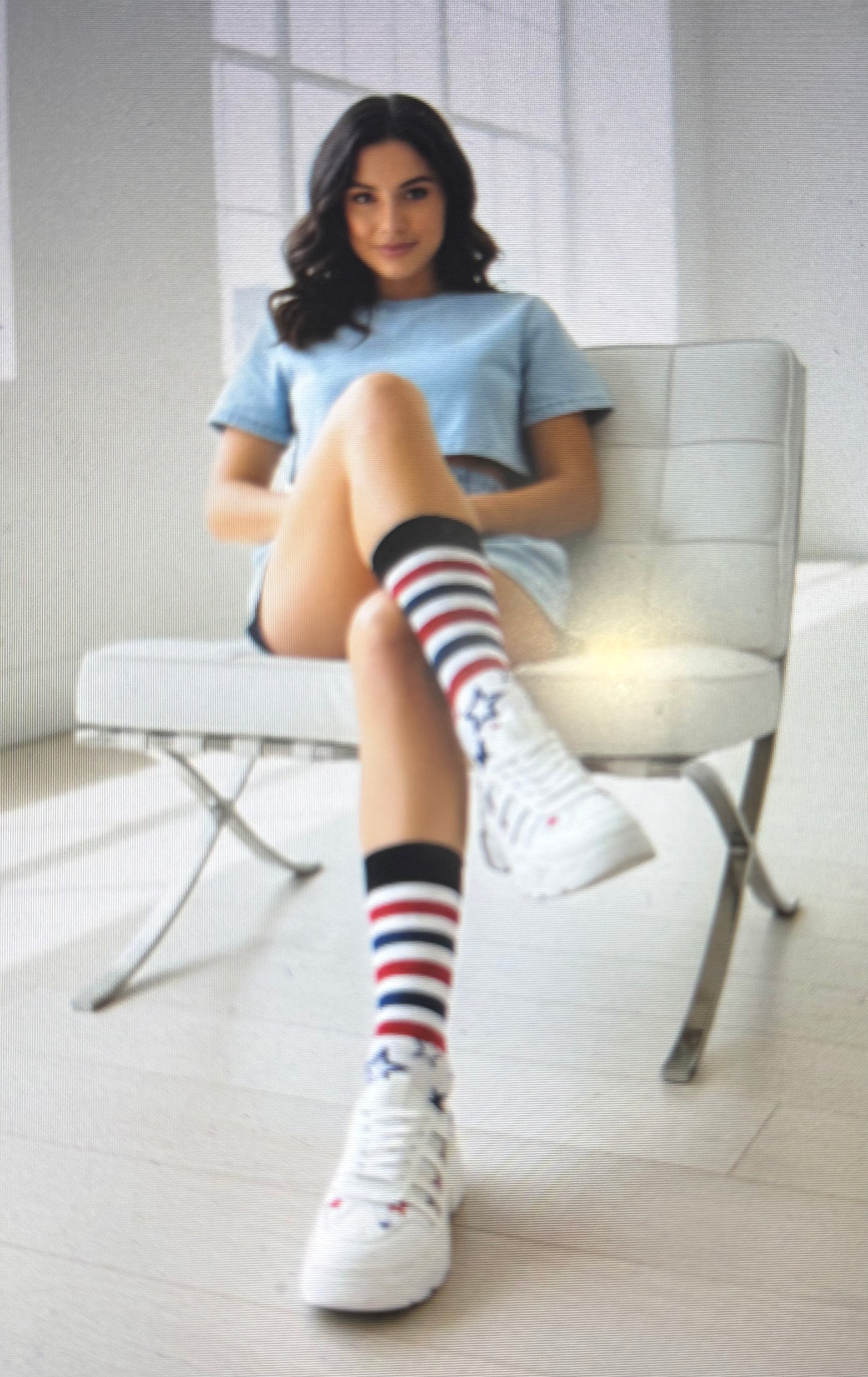 Holidays Patriotic- American Socks Style for women and teen girls. Size: 5-7