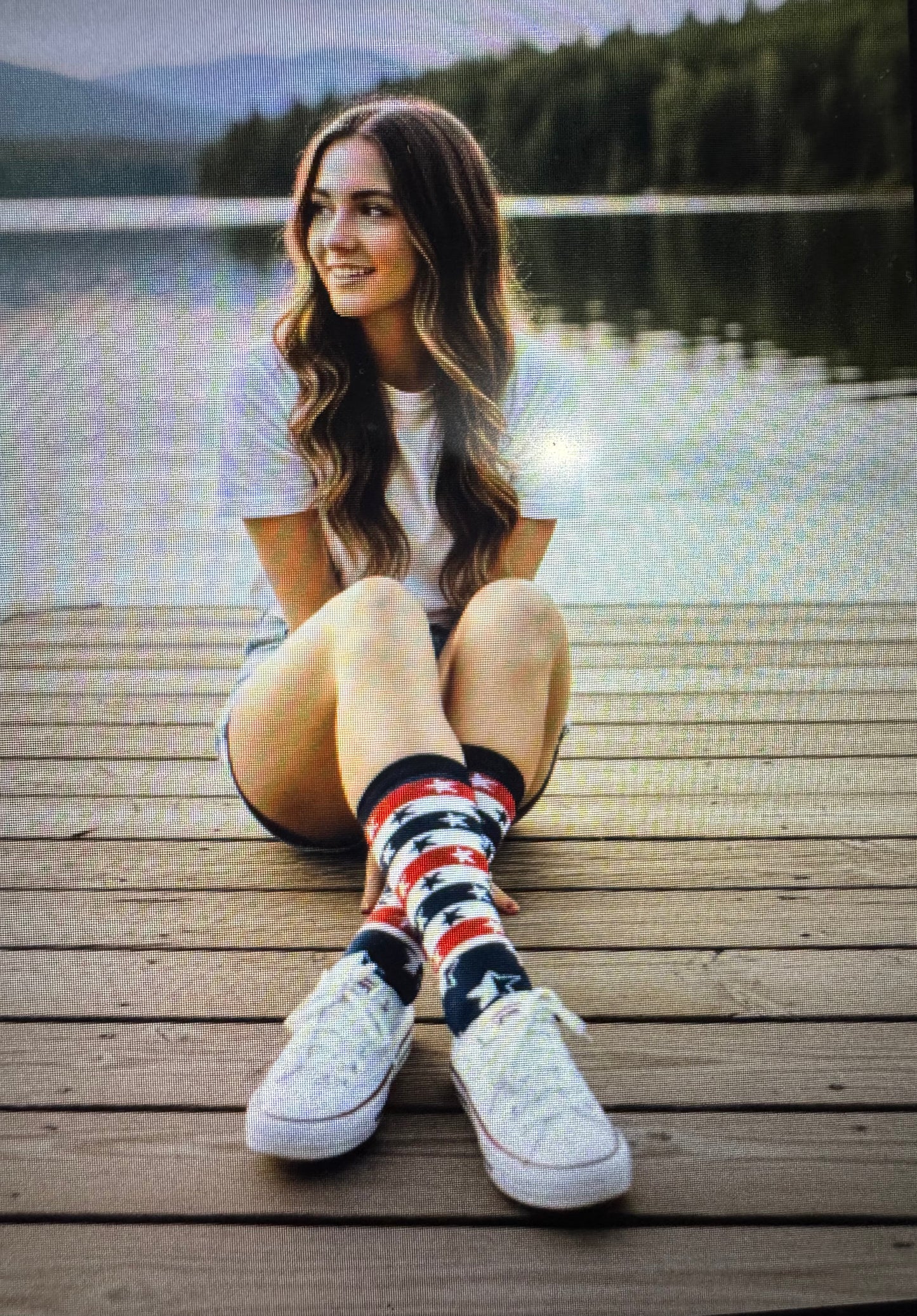 Holidays Patriotic- American Socks Style for women and teen girls. Size: 5-7