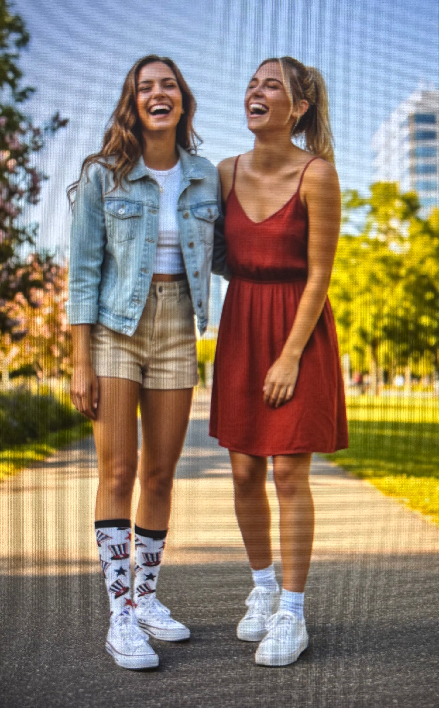 Holidays Patriotic- American Socks Style for women and teen girls. Size: 5-7