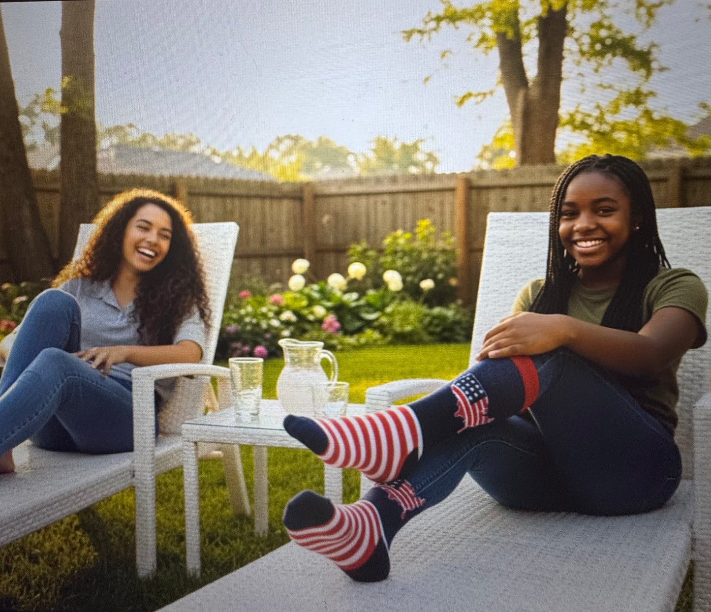 Holidays Patriotic- American Socks Style for women and teen girls. Size: 5-7