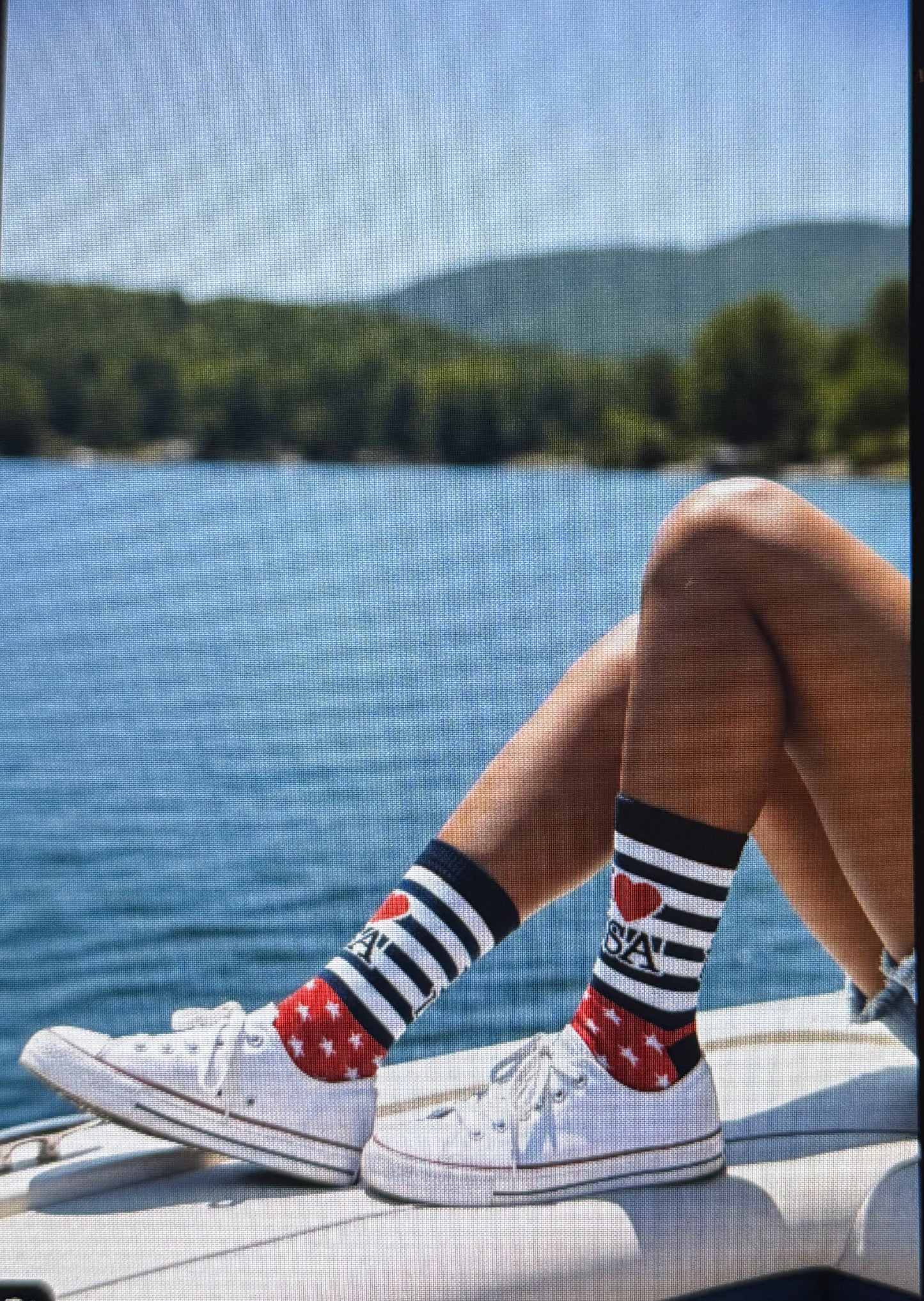 Holidays Patriotic- American Socks Style for women and teen girls. Size: 5-7