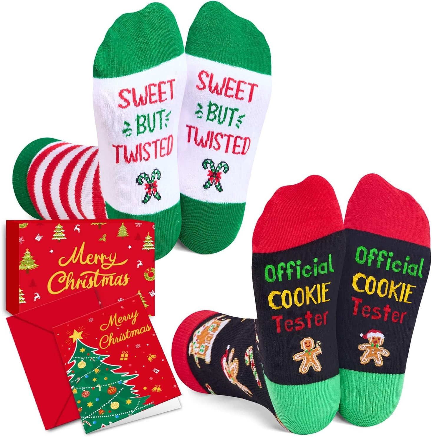 Christmas Gifts Stocking Socks for Kids - Candy Cane Socks, Xmas Stocking Stuffers 2-12 Years